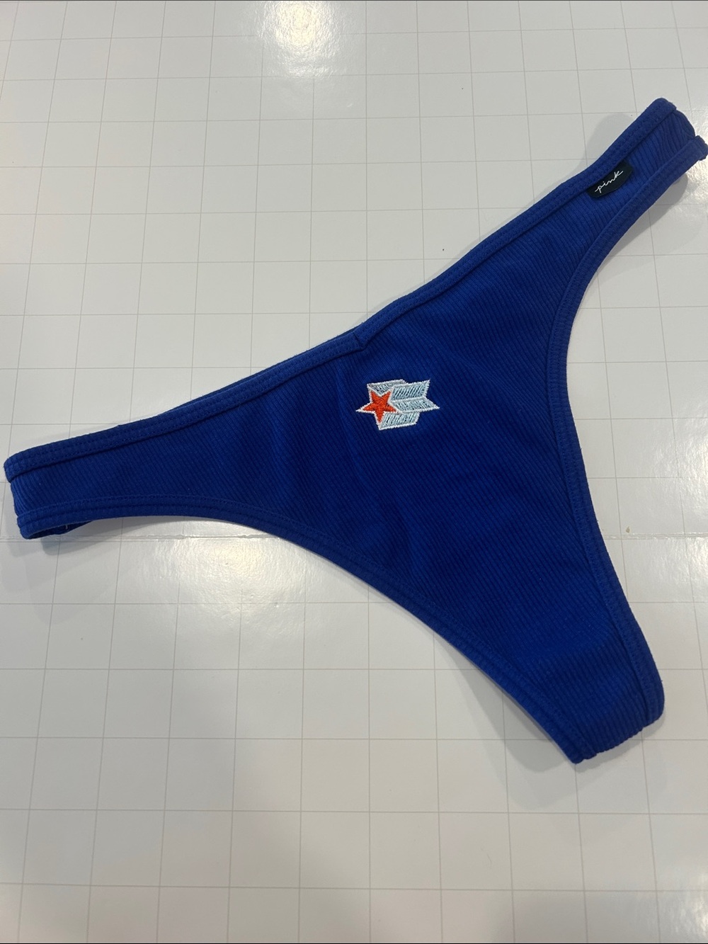 For bundles only - PINK Victoria's Secret ribbed cotton panties thong Royal Blue